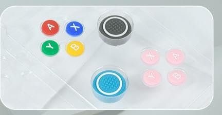 Handheld Game Console Joystick Cap Accessories For Powkiddy X55/X70 RGB20S X28, Decorative Colorful Keypad Stickers (Blue & Grey Joystick Set)