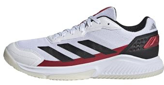 adidas Courtquick Mens Padel Shoes, Scarpe Uomo, Cloud White/Core Black/Lucid Red, 40 EU