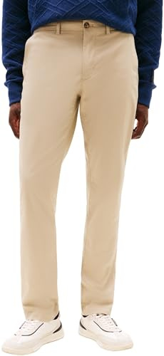 Tommy Hilfiger Herren Chino Hose Denton Printed Structure Straight Fit, Beige (Sandalwood), 32W/32L