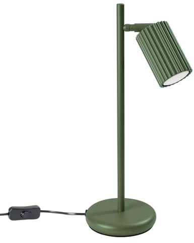 SOLLUX lighting Tischlampe Nachttischlampe Aluminium 14,5 x 19,5 x 43 cm Karbon Olivgrün