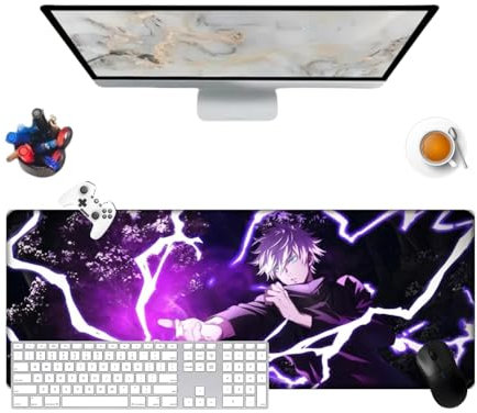 Jujutsu Satoru Gojo Anime Mauspad für Büro, rutschfest, strukturierte Oberfläche, 800 x 300 x 3 mm, für Computer, Gamer, Zuhause und Laptops