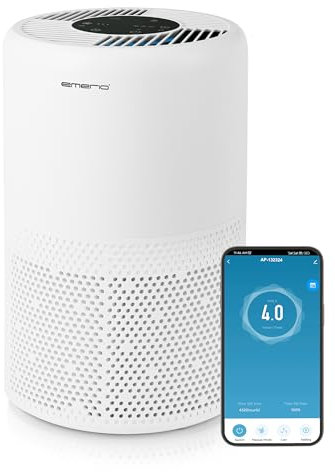 EMERIO Luftreiniger mit HEPA 13 Filter (99,97% Filterleistung) gegen Schimmel, Staub, Pollen & Gerüche | WLAN: SMART LIFE APP | Ionic Funktion & Timer | geeignet für Räume bis zu 25m² | AP-132324