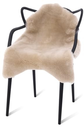 Decorating Sheepskins Premium Australian Sheepskin Real Beige 100 x 60 cm [Shorn 2.7 cm], Fur for Chair, Odourless, Real Lambskin, Lambskin Rug for Sofa, Sheepskins, Lambskins