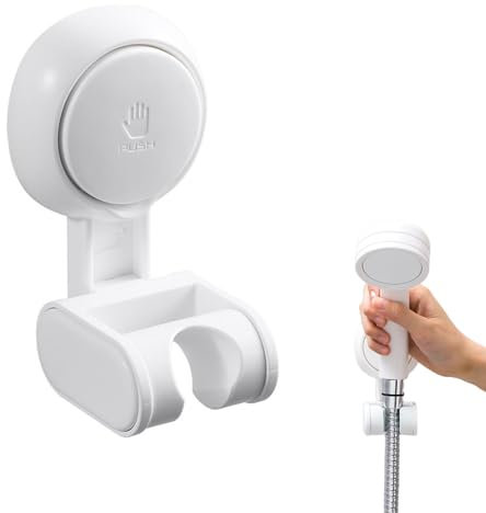 1 Pcs Suction Shower Head Holder, Shower Head Holder Suction, Adjustable Shower Head Holder – Hands-Free Shower Organizer for Bathroom, Ideal for Home, Hotel