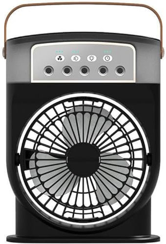 Nuvabreeze — 3-in-1 Mini Ac Fan,Nuvabreeze Luftkühler,Mobile Klimaanlage Ventilator,Mini Klimaanlage mit Wasserkühlung Sprühfunktion,3 Geschwindigkeiten,Tragbarer Ventilator für Zimmer,Büro (Schwarz)