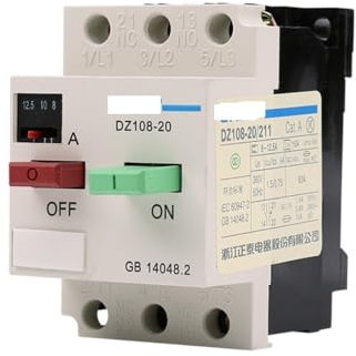 INOKAI Disjoncteur,Interrupteur Différentiel DZ108 Protecteur de Moteur Coque en Plastique Disjoncteur de Court-Circuit de Moteur Interrupteur Protection Contre Les surcharges d'air Ouvert(10-16A)