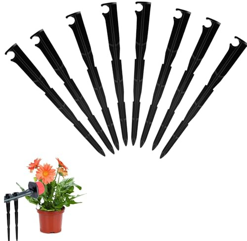 QIUMING 50 Stück Micro Drip System Pipe Holders Drip Irrigation Support Holder Garden Hose Ground Anchor Automatic Irrigation Drip Sprinkler Ground Spike Attachment für 4/7-Rohr (Stil 2, 50)