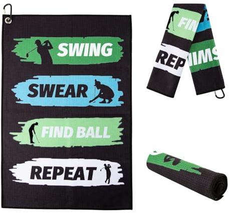 Asciugamano da golf, divertente regalo da golf, per uomini, mariti, fidanzati, papà, golfisti, golf, novità, per borse da golf con moschettone, gadget da golf, accessori da golf (Golf #1)