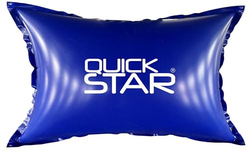 QUICK STAR Cuscino per piscina, 200 x 400 cm, blu, in PVC, per piscina invernale, 4 corde e set di riparazione, cuscino invernale