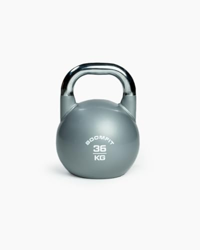 BOOMFIT Competition Kettlebell 36 kg aus Stahl | Wettkampf-Kugelhantel 33 mm Griff | Ideal für Heavy Kettlebell Sport und Kraftaufbau | Konstante Wettkampfgröße für Profi-Athleten