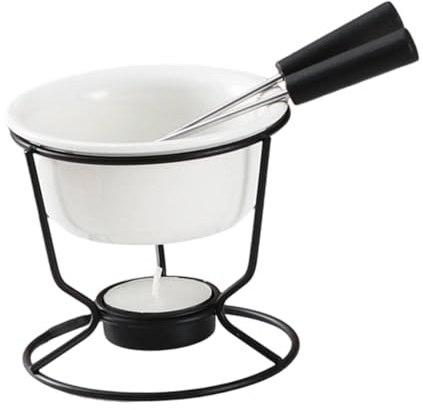 Sharplace Caquelon à fondue au fromage avec fourchettes, tasse à fondre, chauffe-beurre, pot à fondre chauffant bougies chauffe-plat, fondoir à chocolat