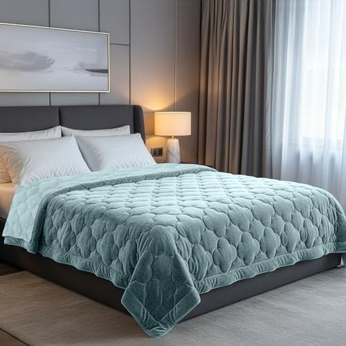 SLEEP COMFY 4 Jahreszeiten Bettdecken 135 x 200cm, Samt & Mikrofaser ohne Bezug, Atmungsaktives, Hypoallergene Steppdecke für Zuhause, Caravan & Camping, Oeko-TEX®-Zertifiziert