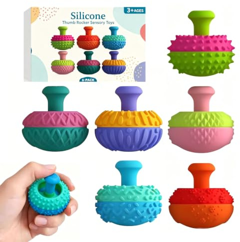 6er-Pack Fidget Controller leise – Adhs Hilfsmittel | Angenehmes Silikon mit sanftem Klick-Feedback – beruhigt die Sinne, lindert Unruhe und fördert die Konzentration im Alltag