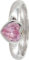 Stack Ring Co-Anello in argento Sterling sfaccettati Galileo, con zirconia cubica rosa a forma di cuore-Anello a fascia in metallo metà lucido, Argento, 16,5, cod. SR0006-LRG