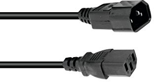 OMNITRONIC Kaltgeräte Verlängerung 3x1,0 0,6m sw