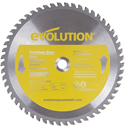 Evolution Power Tools Edelstahl Sägeblatt, 8BLADESS, 54Z, gelb, 8 Inch