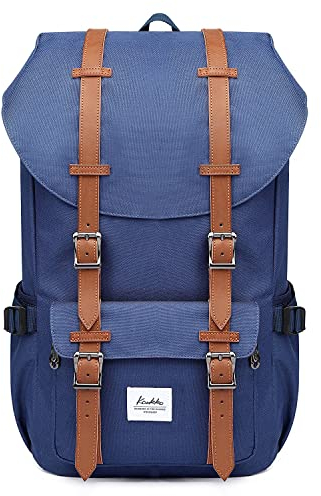 KAUKKO Rucksack Damen Herren Daypack mit Laptopfach für 15 Zoll Notebook für Schule, Uni, Reisen, Wandern, 22L, Blau