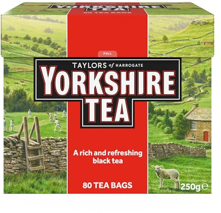 Yorkshire Tea - Erfrischender, Starker Schwarzer Tee-Mix - English Breakfast, Sorgfältig Gemischt für Konsistenz und Geschmack - 80 Teebeutel