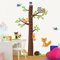 HALLOBO® Wandaufkleber XXXL Eule Wald Tier Höhe Messlatte Fuchs Baum Eichhörnchen Wandtattoo Aufkleber Wandsticker Kinderzimmer Kinder Baby Babyzimmer