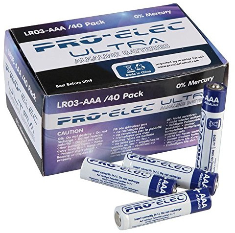 PRO ELEC - AAA Ultra Alkaline Batteries Business Pack (40 Pack) - PSG90902