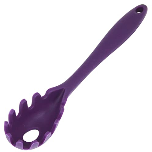 Chef Craft Tenedor de silicona para pasta espagueti, apto para lavavajillas, resistente a las manchas (morado)