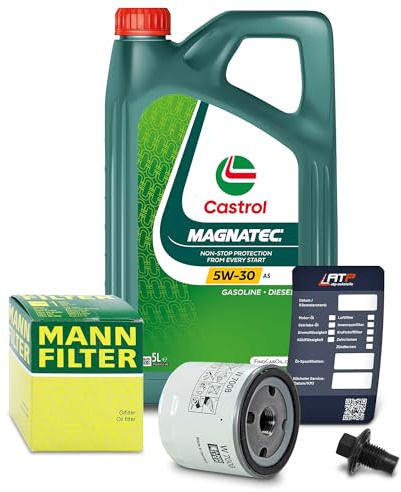 1x Ölwechsel Set - MANN ÖLFILTER + 5 L CASTROL MAGNATEC STOP-START 5W-30 A5