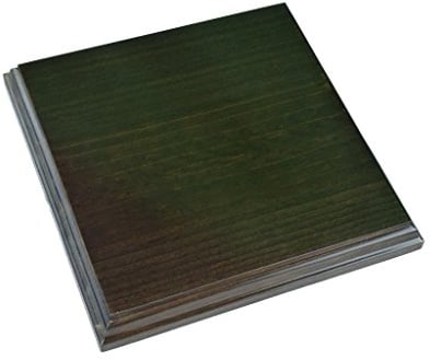 GRECA Zoccolo quadrato. Finitura Noce. Legno massello. (20 x 20 cm)