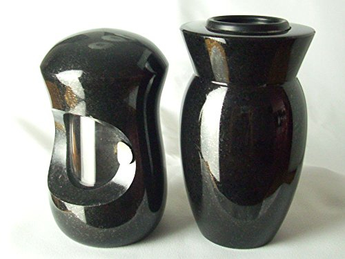 designgrab Grabschmuckset Petit bestehend aus Grablampe und Vase, für Wand- und kleine Urnengräber!