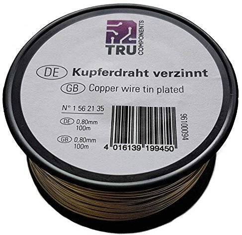 TRU Components Kupferdraht Außen-Durchmesser (ohne Isolierlack): 0.80mm 100m