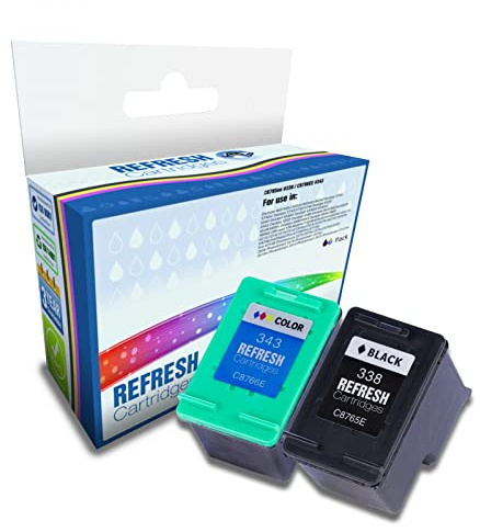 Refresh Cartridges Remanufactured Ink Cartridge Replacement for HP C8765ee #338 / C8766EE #343 (Multi-Colour)