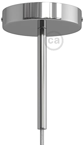 creative cables Kit Rosace cylindrique en métal avec Serre-câble de 15 cm - Chromé