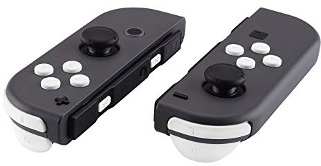 eXtremeRate Ersatz Buttons Set für Nintendo Switch Joycon, Matt DIY-farbige Knöpfe & Tools, Tasten Ersatzteile für Switch OLED Joy Con(Weiß)-Ohne Joycons
