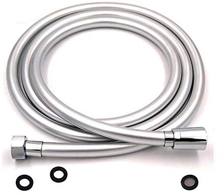Kibath 105231 Duschschlauch 170 cm Hergestellt aus PVC, silberfarben, leicht zu reinigen. Dieser Brauseschlauch ist universell einsetzbar und passt zu Ihrer Dusche, Chrom glänzend