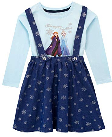 Disney Girls Frozen Pinafore Dress and Top