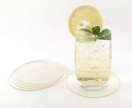 Sukha Transparent Glasuntersetzer-Set aus Kunststoff–12er Set- Design Glasuntersetzer für Getränke,Vasen,Tassen,Garten,Rutschfestes,Waschbares