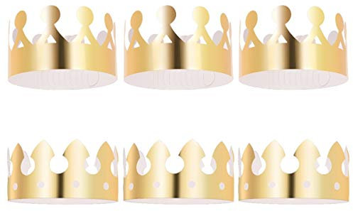 NUOBESTY 12stücke Goldene Kronenhüte Für Junge Mädchen Geburtstagsfeier Partyzubehör Papierhüte Mit Kronen-design Für Babypartys Und Kindergeburtstage