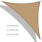 Teynewer Sun Shade Sail Triangle 2x2x2m Waterproof Shade Sail for Outdoor Garden Patio Party 98% UV Block Sunscreen Awning Canopy Sunsail with Free Rope, Sand