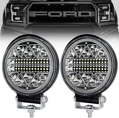 Dinfu 2 pack 102W LED Arbeitsscheinwerfer,Rückfahrscheinwerfer led 12V/24V traktor 15000LM scheinwerfer Offroad Flutlicht, IP67 Arbeitsleuchte für SUV ATV Truck KFZ Jäger, LKW,J-eep