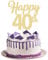 3Pcs Happy 40th Cake Toppers Gold Glitter Number 40 Forty Birthday Cake Pick Decorations for Cheers to 40 Years Old 40th Birthday Wedding Anniversary Party Supplies