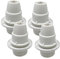HALOTEC | 4er Pack Lampenfassungen E14 | Mit Gewinde und Haltering für Lampenschirme | Weiße E14-Fassung mit Gewinde | Farbe Weiß