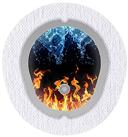 Aufkleber Sticker für Dexcom G7 Sensor 2x Wasser und Flammen myDili Diabetes