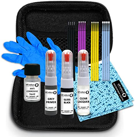 SD COLORS TOUCH UP PAINT KIT CARE GLOSS BLACK ALLOY WHEEL Red Rocket Set
