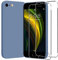 Cover in Silicone Liquido per iPhone SE 2022 2020/iPhone 8 7 con 2Pezzi Pellicola Protettiva in Vetro Temperato,Custodia iPhone8/iPhone7/SE 3 2 Generazione/3rd, Sottile Morbido,4,7 Pollici,Grigio