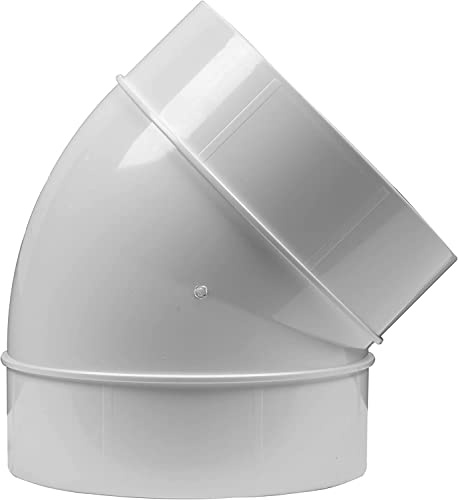 Vent Systems Ø125 mm Ellenbogen 45 Grad Rohrverbinder Flexibler Rundrohr Lüftungsschlauch ABS Kunststoff