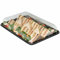 Sunrise Packaging 5 x Large Reusable Black Sandwich Platters with Clear Lids Rectangular Catering Buffet Party Serving Trays Recyclable Cakes Sandwich Display (Large Size 450mm x 310mm x 75mm)