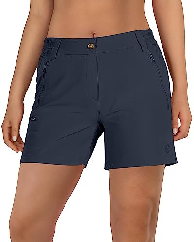 Outdoor Ventures Women's Quick Dry Shorts UPF 50+ Lightweight Running Shorts, Ladies Stretch Sports Shorts for Golf Hiking Walking Gym Grey UK10