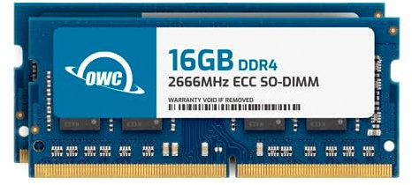 OWC Mémoire RAM DDR4 32 Go (2 x 16 Go) compatible avec Synology DiskStation DS723+ et DS923+ NAS System 2666MHz PC4-21300 CL19 ECC Unbuffered SODIMM 2Rx8 1,2 V