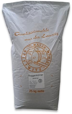 Roggenkörner 25kg von Rätze-Mühle gereinigte ganze Körner von regionalem, naturbelassenem Roggen