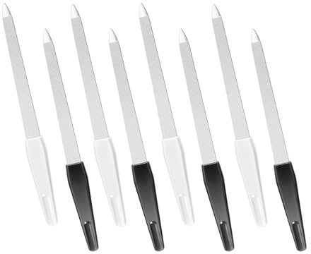 8pack Metal Nail Files, Yedtreg Professional Nail Files for Natural Nails, Double Sided Sapphire Grit for Shaping Styling Gel and Acrylic Nails, Nails Accessories Tools for Home Salon Use
