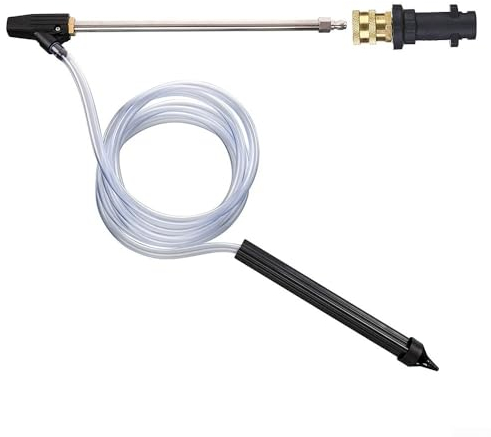3M Sand Wet Blaster Hochdruckreiniger Sandstrahldüse Schlauchset Für K*ar-cher K2, K3, K4, K5, K6, K7（1*Sandinjektordüse+1*Schlauch+1*Saugrohr+1*Adapter）